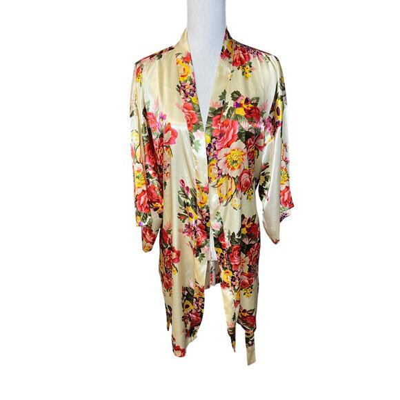 No brand Other - Floral satin kimono robe pajamas sleepwear loungewear glam feminine
